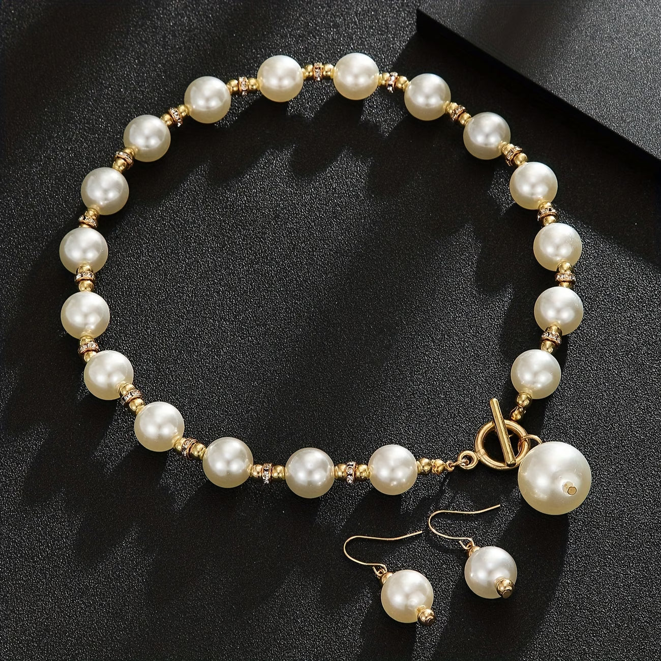 Chunky Perle Statement Halskjede Sett