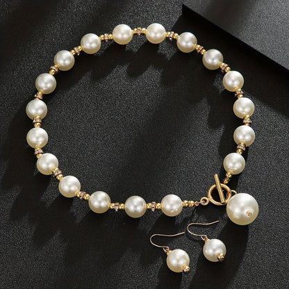 Chunky Perle Statement Halskjede Sett