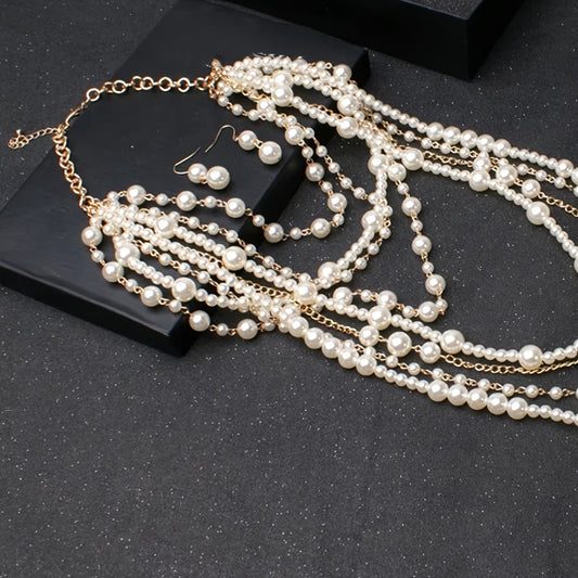Boho Flerlags Perle Statement Sett