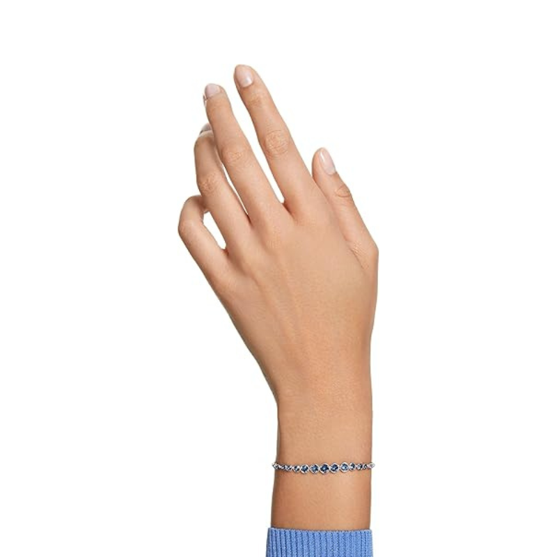 Rund Slipt Safir Tennisarmbånd | Hvitt Gull