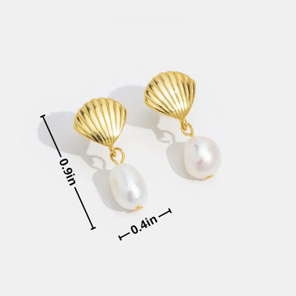 Gull Shell Perle Øredobber