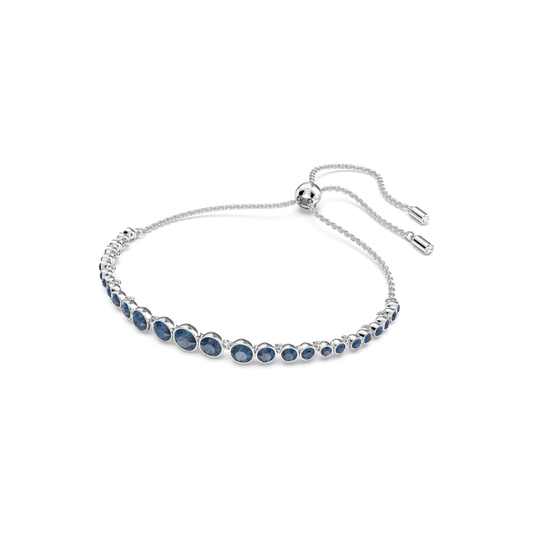 Rund Slipt Safir Tennisarmbånd | Hvitt Gull
