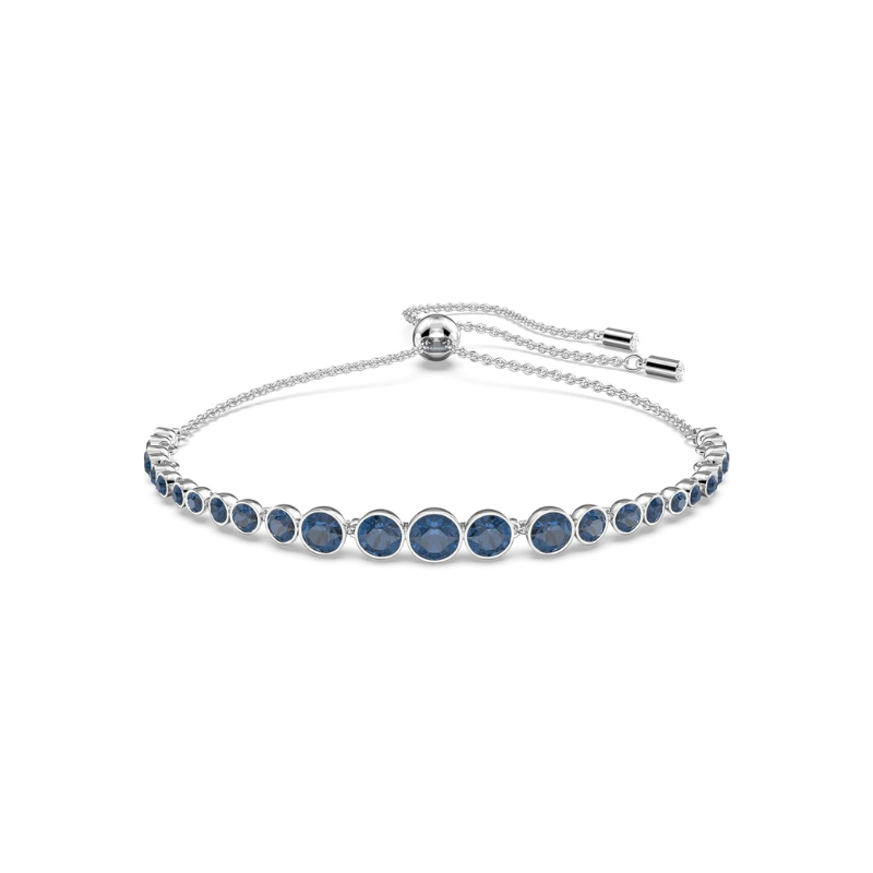 Rund Slipt Safir Tennisarmbånd | Hvitt Gull
